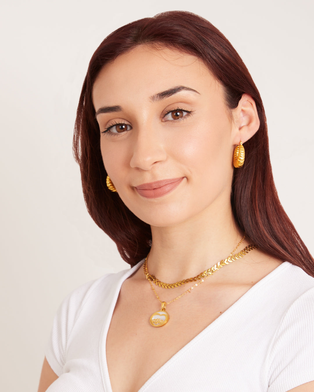 I Love You Studded Heart Necklace Set, Gold – Mvintage