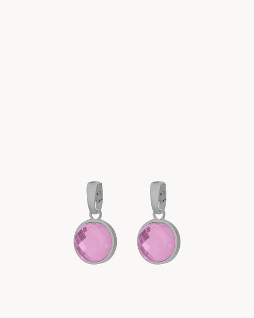 February Devotion Birthstone  Signature Earring Pendants, Silver