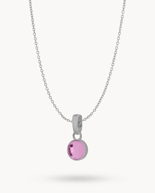 February Devotion Dainty Signature Birthstone Necklace Set, Silver