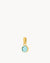 March Birthstone Peace Dainty Signature Pendant, Gold