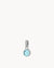 March Birthstone Peace Dainty Signature Pendant, Silver