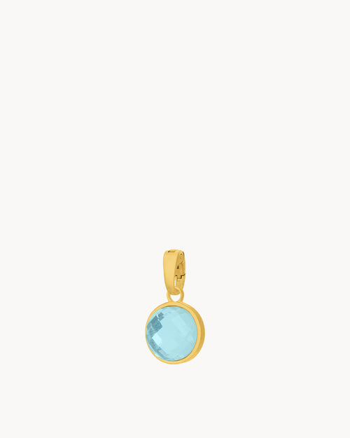 March Birthstone Peace Signature Pendant, Gold