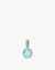March Birthstone Peace Signature Pendant, Silver