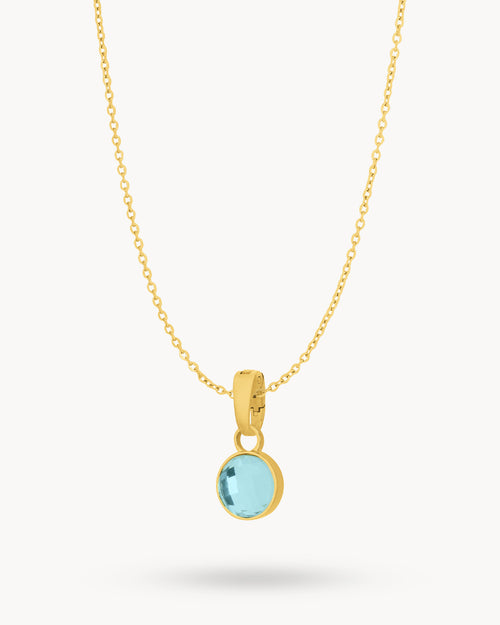 March Peace Dainty Signature Birthstone Necklace Set, Gold