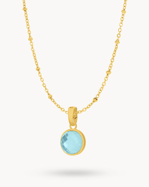 March Signature Birthstone Necklace Set, Gold