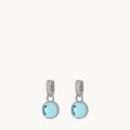 March Birthstone Peace Dainty Signature Earring Pendants, Silver — March