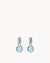 March Birthstone Peace Dainty Signature Earring Pendants, Silver