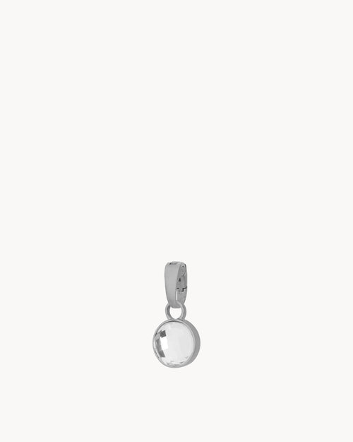 April Birthstone Hope Dainty Signature Pendant, Silver