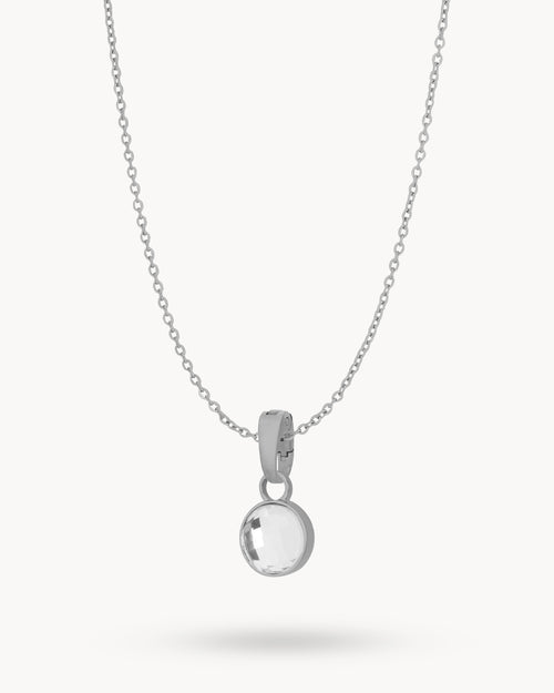 April Hope Dainty Signature Birthstone Necklace Set, Silver