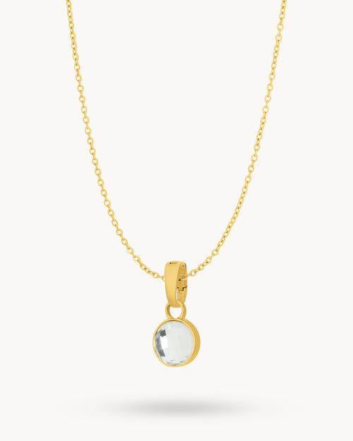 April Hope Dainty Signature Birthstone Necklace Set, Gold