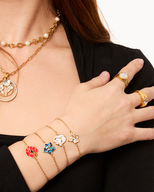 June Rose Birth Flower Bracelet