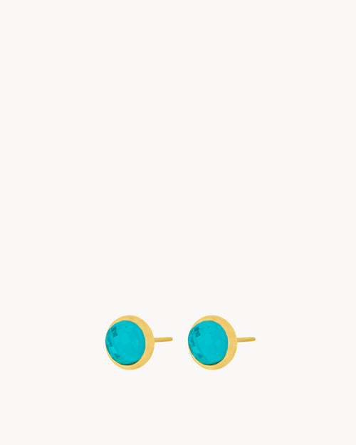 May Birthstone Friendship Signature Dainty Stud Earrings, Gold