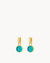 May Birthstone Friendship Dainty Signature Earring Pendants, Gold
