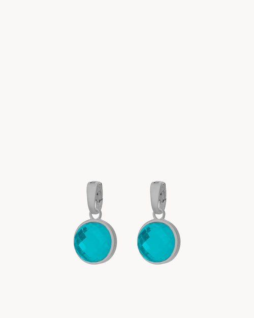 May Friendship Birthstone Signature Earring Pendants, Silver