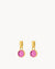 July Birthstone Joy Dainty Signature Earring Pendants, Gold