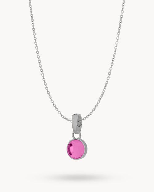 July Joy Dainty Signature Birthstone Necklace Set, Silver