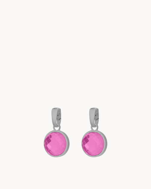 July Joy Birthstone Signature Earring Pendants, Silver