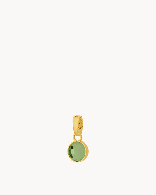 August Birthstone Beauty Dainty Signature Pendant, Gold