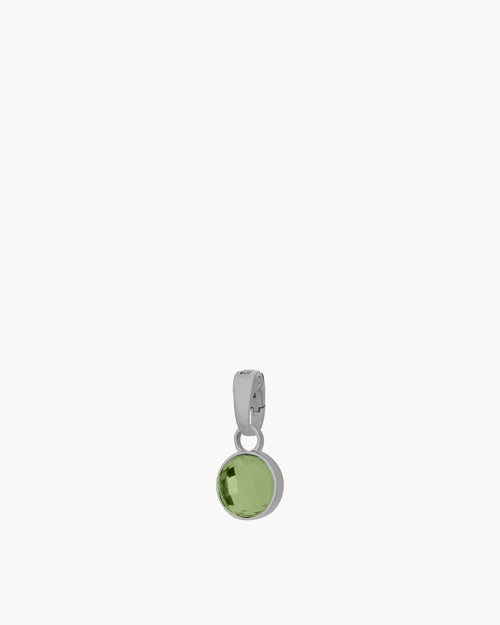 August Birthstone Beauty Dainty Signature Pendant, Silver