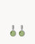 August Beauty Birthstone Signature Earring Pendants, Silver