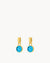September Birthstone Wisdom Dainty Signature Earring Pendants, Gold