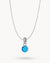 September Wisdom Dainty Signature Birthstone Necklace Set, Silver