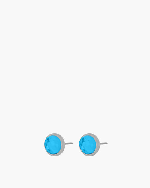 September Birthstone Wisdom Dainty Signature Stud Earrings, Silver