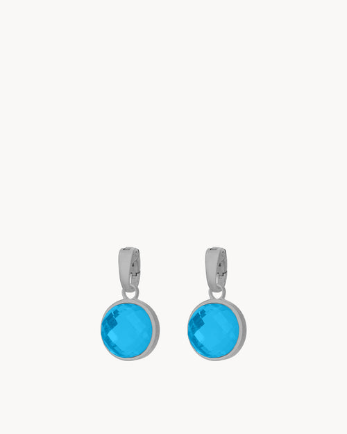 September Wisdom Birthstone Signature Earring Pendants, Silver