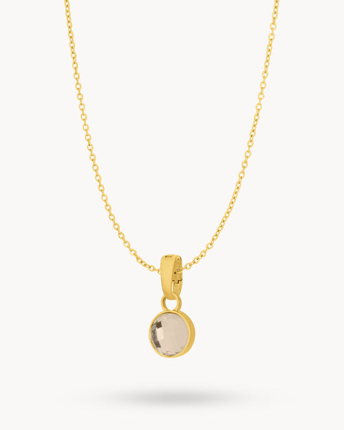 October Love Dainty Signature Birthstone Necklace Set, Gold