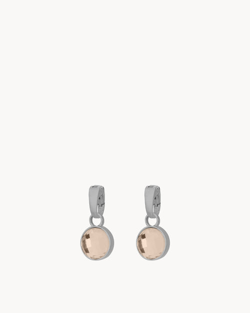 October Birthstone Love Dainty Signature Earring Pendants, Silver