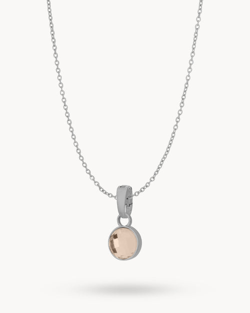 October Love Dainty Signature Birthstone Necklace Set, Silver