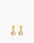 October Birthstone Love Dainty Signature Earring Pendants, Gold