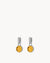 November Birthstone Happiness Dainty Signature Earring Pendants, Silver