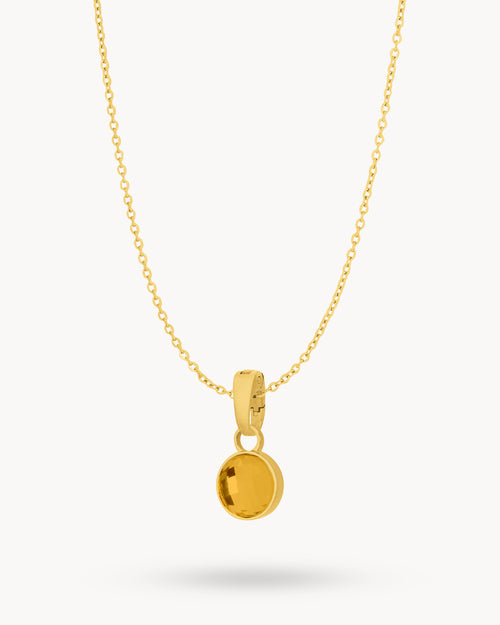 November Dainty Signature Birthstone Necklace Set, Gold