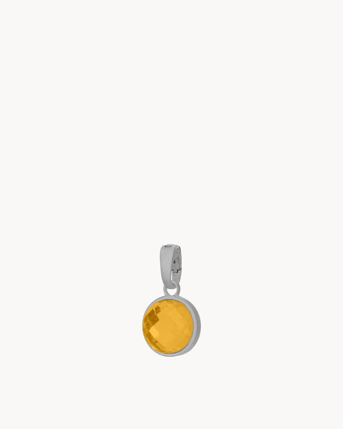 November Birthstone Happiness Signature Pendant, Silver