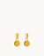 November Birthstone Happiness Dainty Signature Earring Pendants, Gold