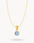 December Uniqueness Dainty Signature Birthstone Necklace Set, Gold
