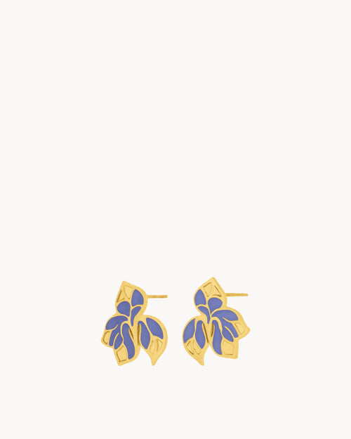 February Birth Flower Studs, Iris