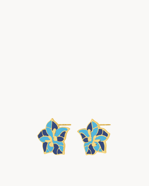 July Birth Flower Studs, Larkspur