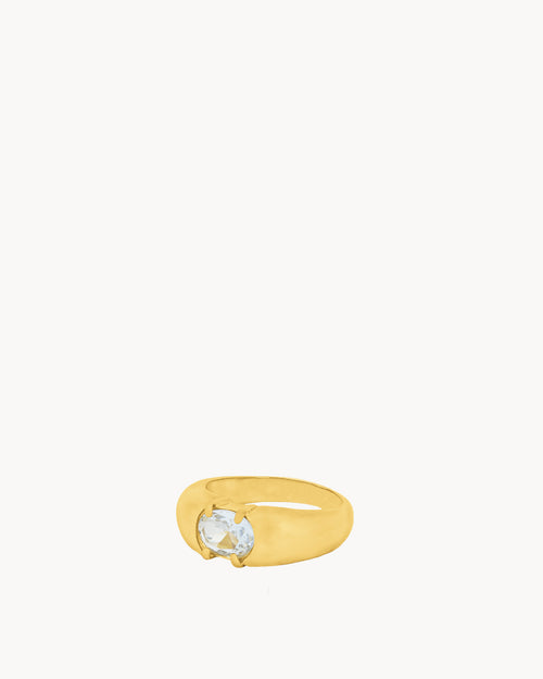 April Birthstone Hope Signet Ring