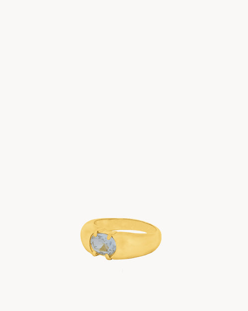 June Birthstone Strength Signet Ring