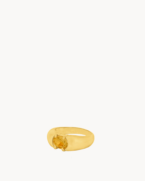 November Birthstone Happiness Signet Ring