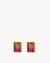 Burgundy Dazzling Mdina Bieb Stud Earrings