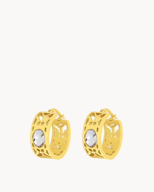 April Birthstone Hope Bizzilla Hoop Earrings