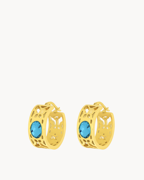 September Birthstone Wisdom Bizzilla Hoop Earrings