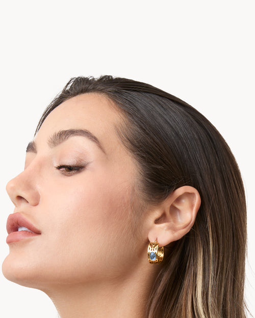 December Birthstone Uniqueness Bizzilla Hoop Earrings