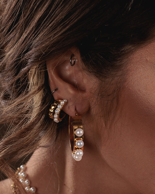 Timeless Pearl Hoop Earrings
