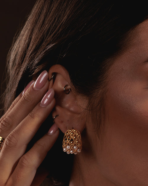 Timeless Pearl Dainty Cocoon Earrings