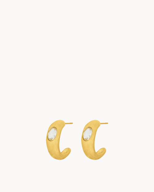 April Birthstone Hope Hoop Earrings