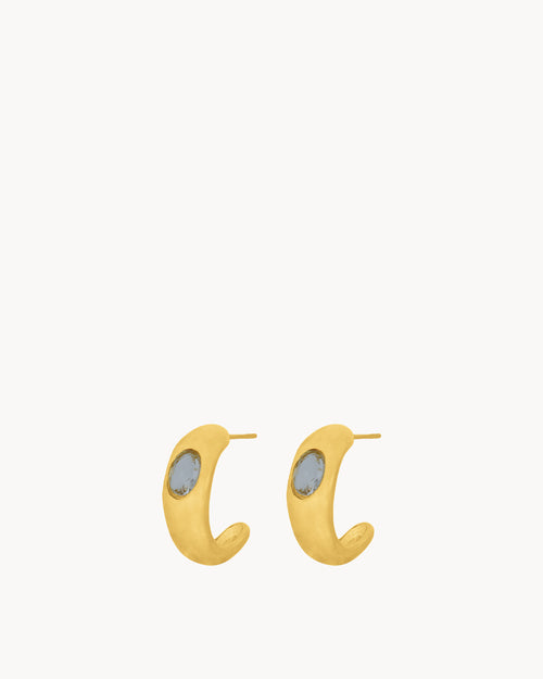 June Birthstone Strength Hoop Earrings